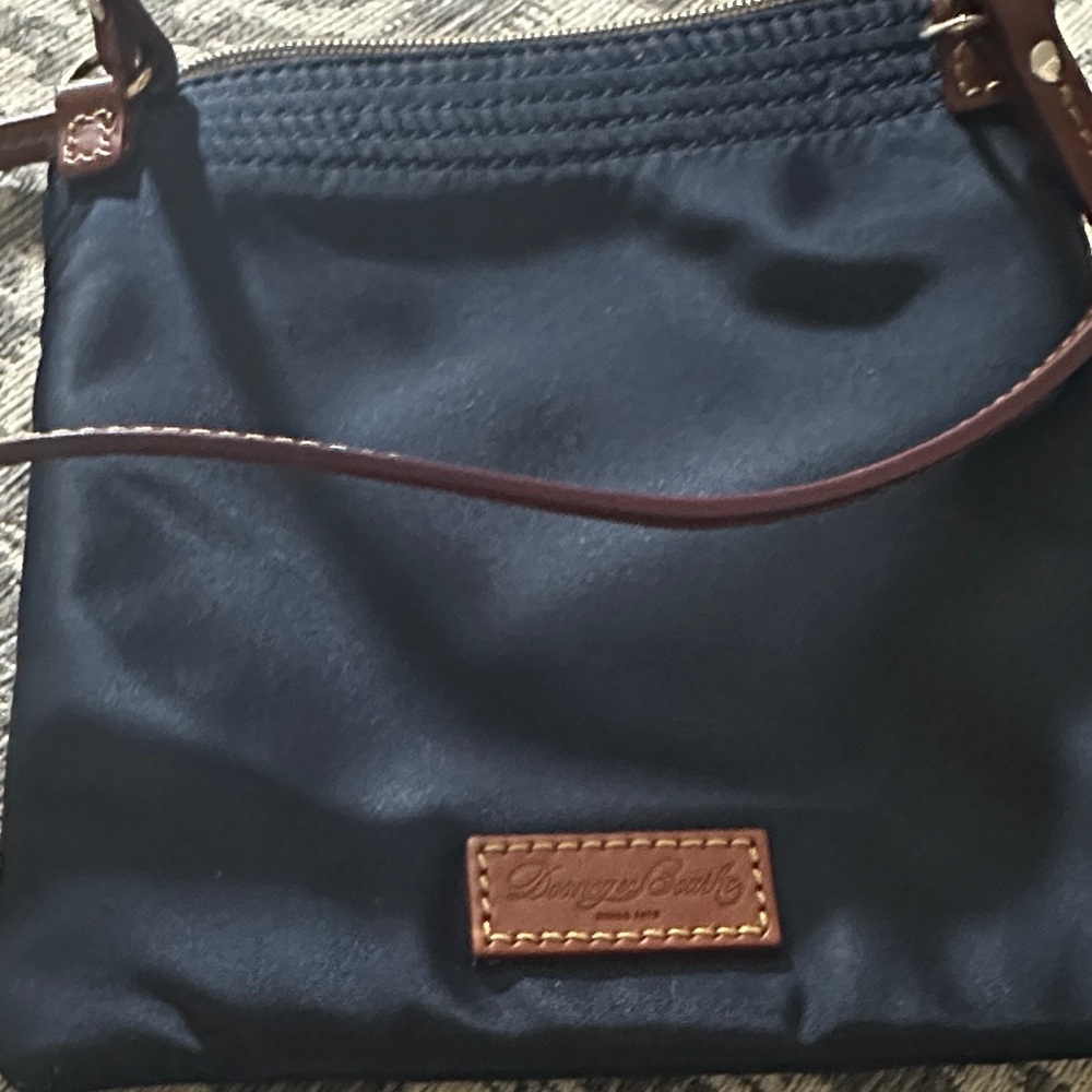 Dooney & Bourke Dark Blue Crossbody Bag with Brown Accents